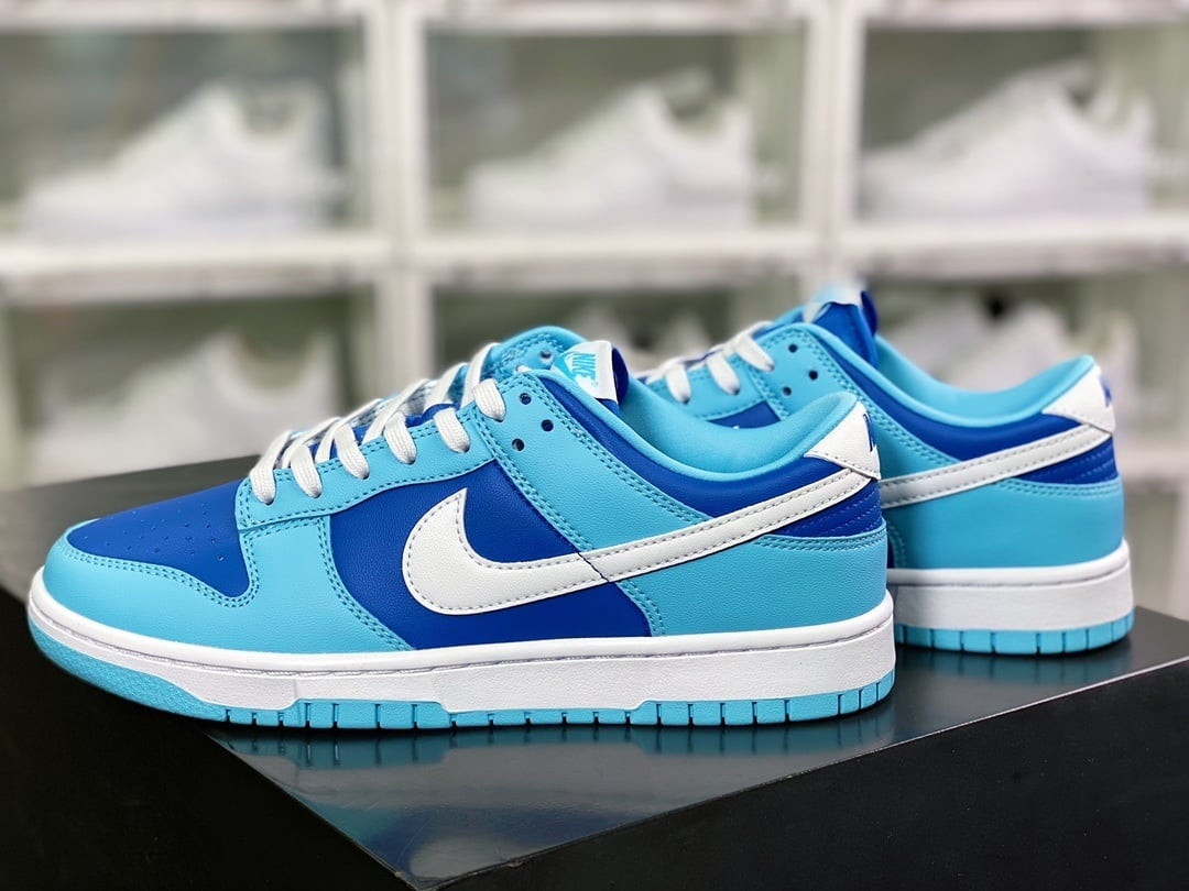 NK Dunk Low Clássico Branco Azul - Vista 3