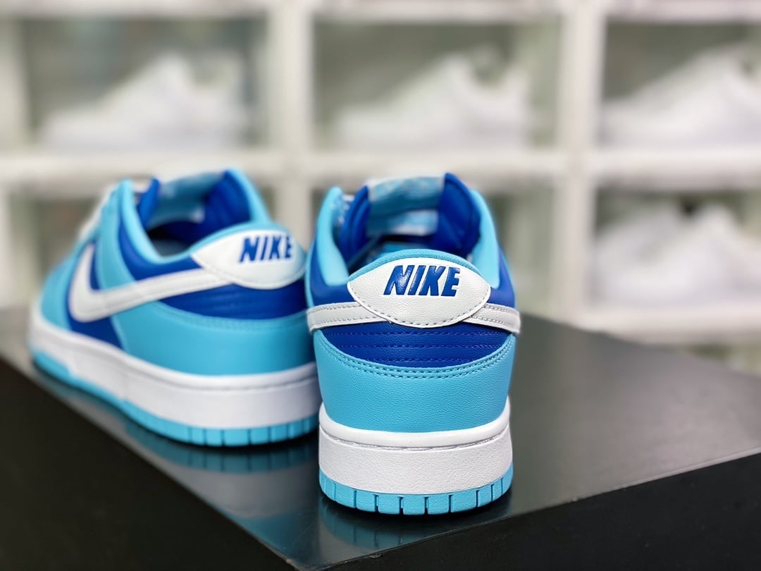 NK Dunk Low Clássico Branco Azul - Vista 4