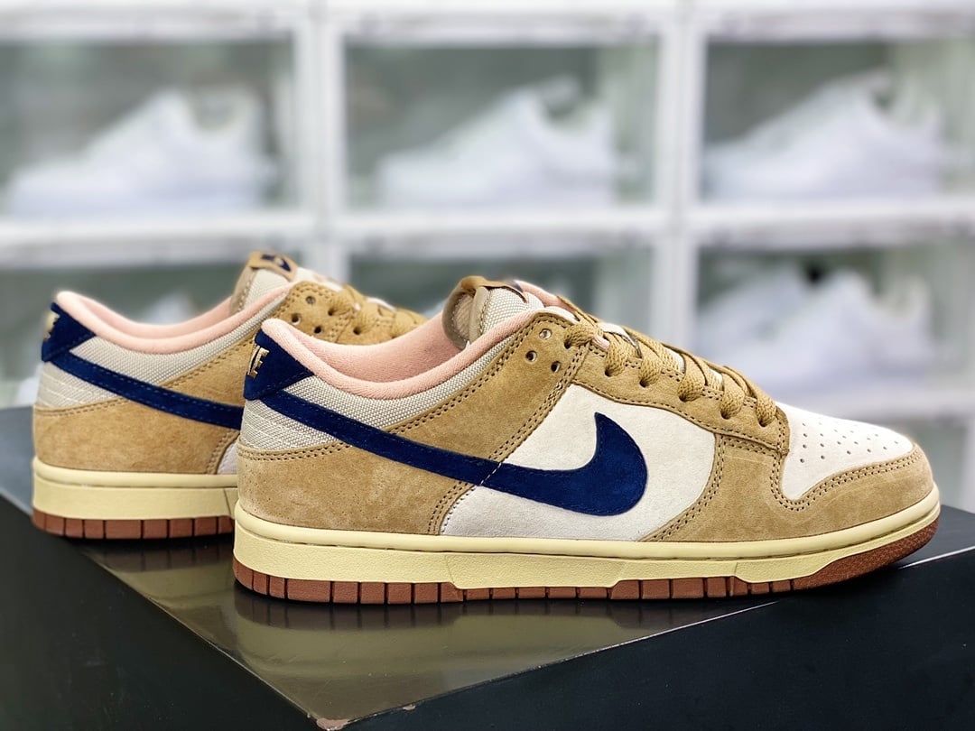 NK Dunk Low Camurça Marrom Azul Flip - Vista 2