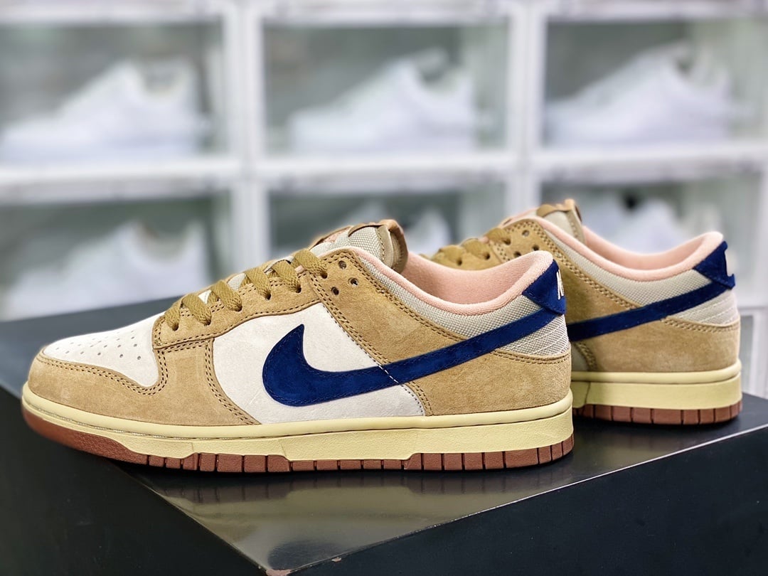 NK Dunk Low Camurça Marrom Azul Flip - Vista 3