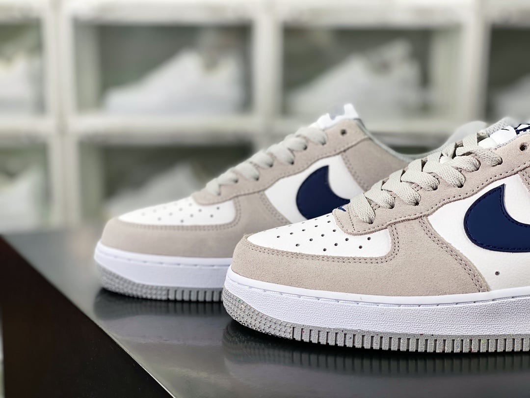 Nike Camurça Cinza e Navy - Vista 8