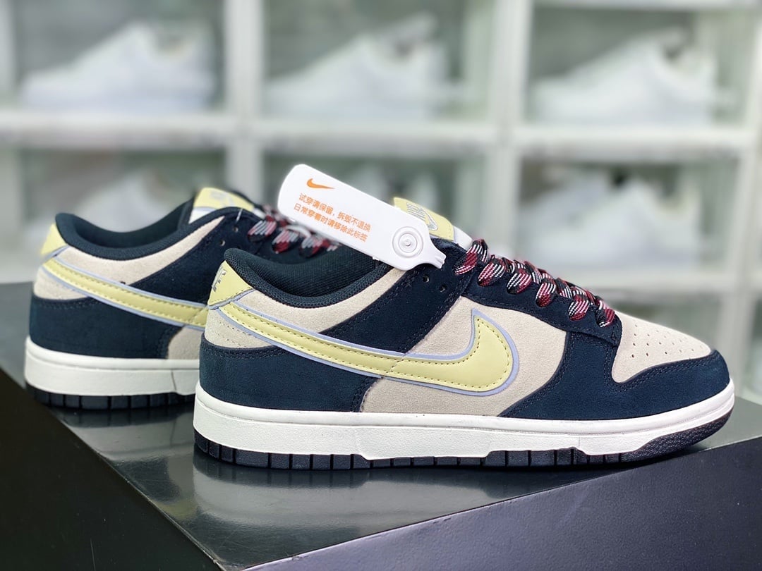 NK Dunk Low Camurça Preto e Branco Ossos - Vista 2