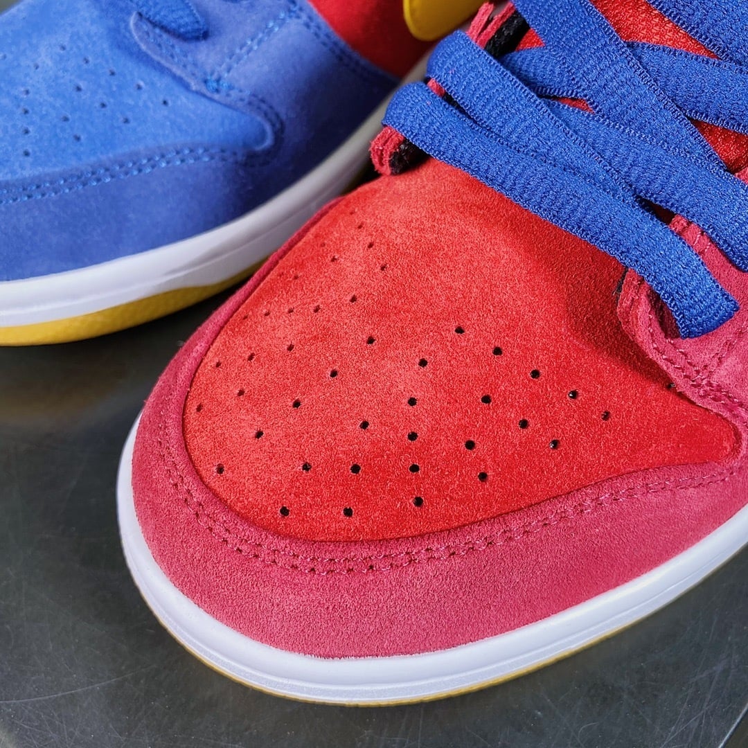 NK Dunk Low Azul, Vermelho e Amarelo Patchwork - Vista 5