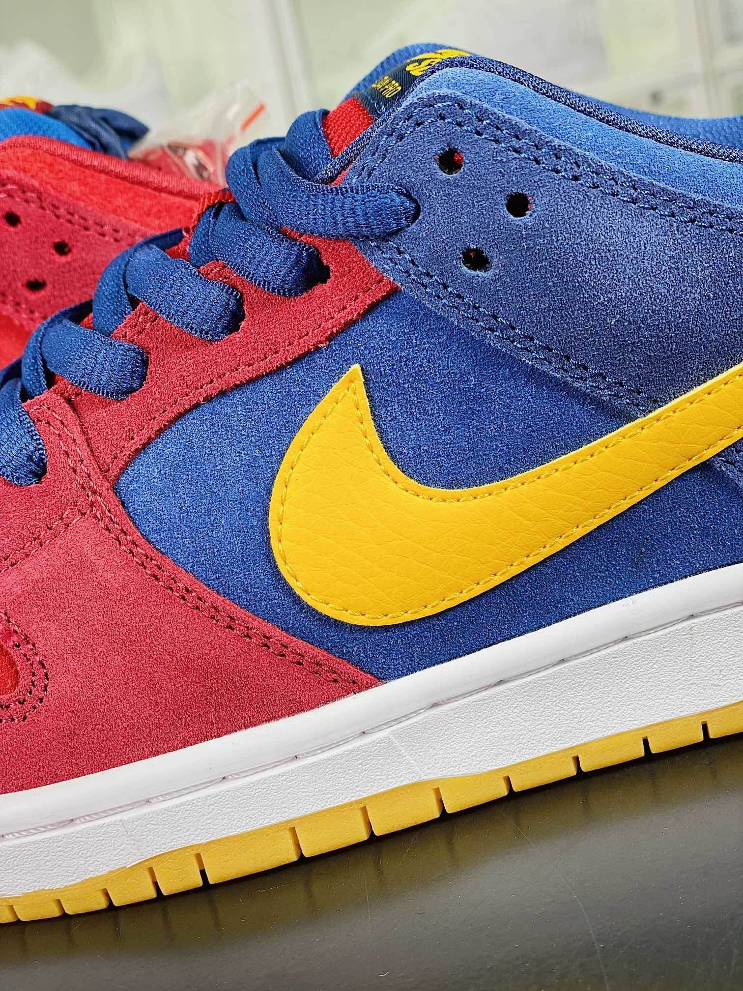 NK Dunk Low Azul, Vermelho e Amarelo Patchwork - Vista 7