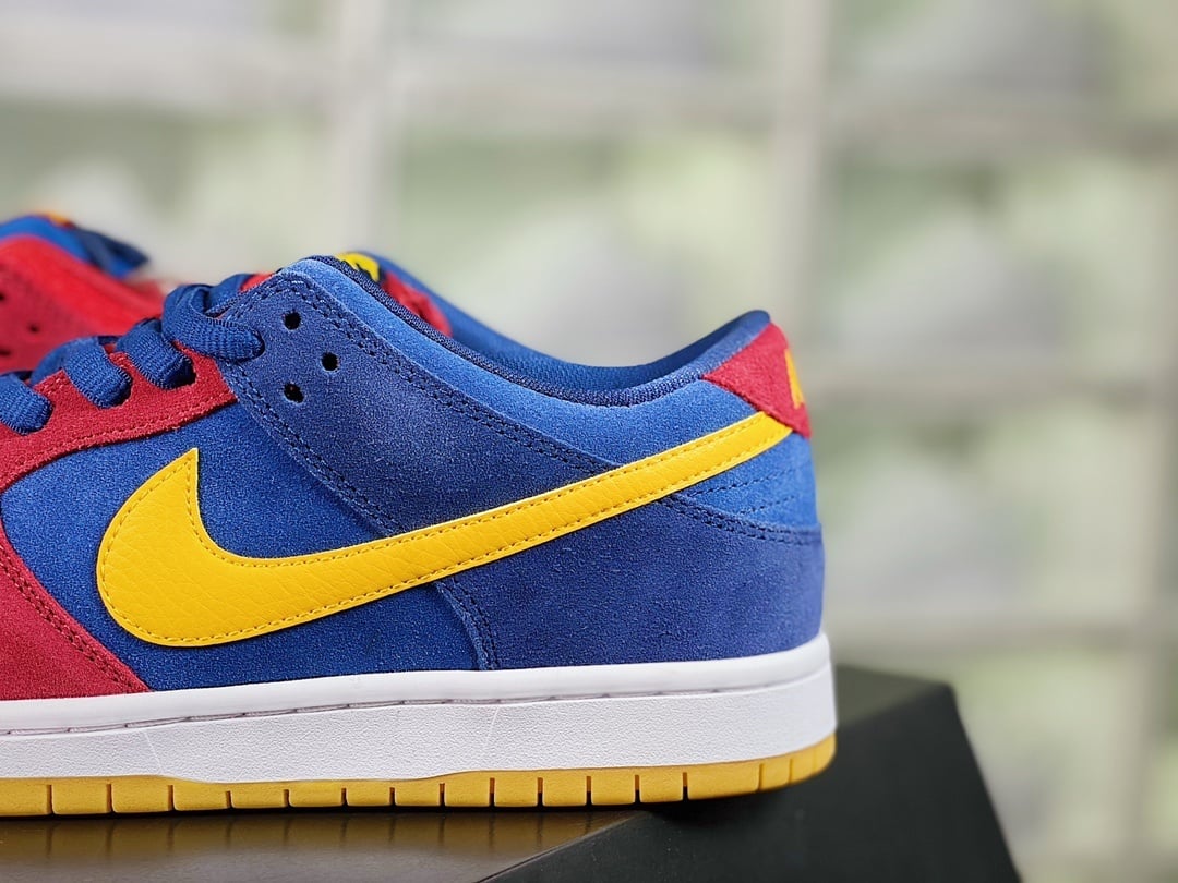 NK Dunk Low Azul, Vermelho e Amarelo Patchwork - Vista 9