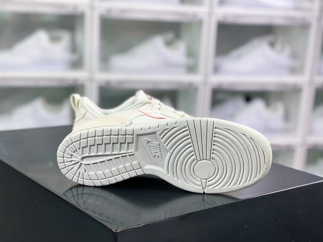NK Dunk Low Deconstruído Off-White e Rosa Duplo Swoosh - Vista 4