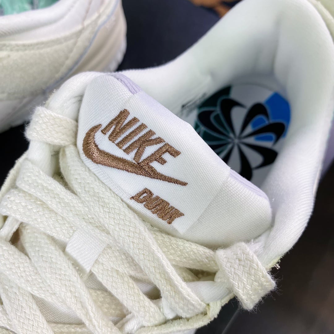 NK Dunk Low Deconstruído Off-White e Rosa Duplo Swoosh - Vista 6
