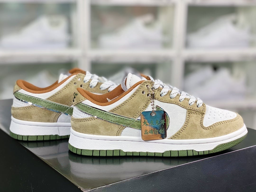 NK Dunk Low Camurça Verde Oliva Cinza - Vista 2
