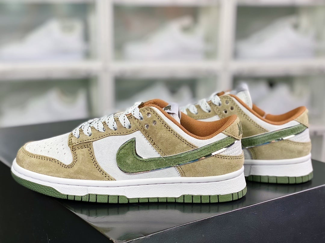 NK Dunk Low Camurça Verde Oliva Cinza - Vista 3