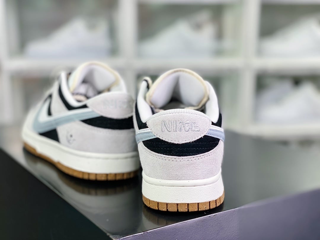 NK Dunk Low Camurça Cinza Claro, Preto e Branco - Vista 4