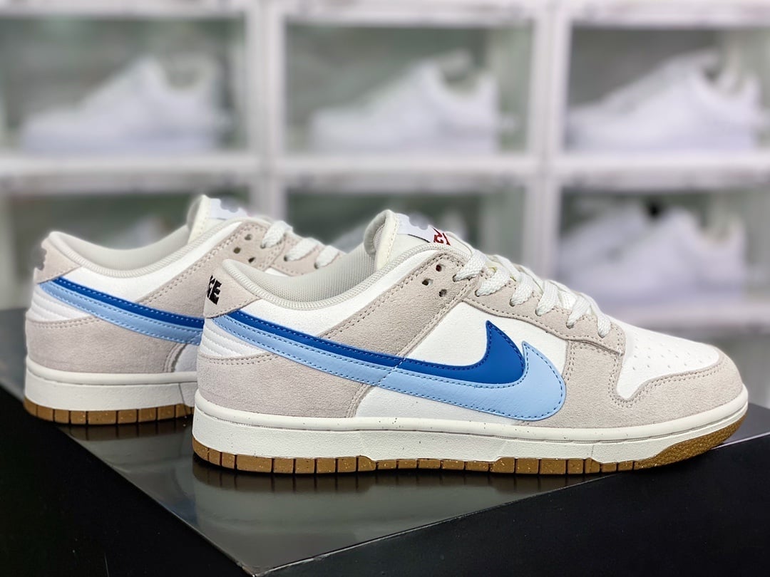 NK Dunk Low Camurça Cinza Azul Duplo Gancho - Vista 2