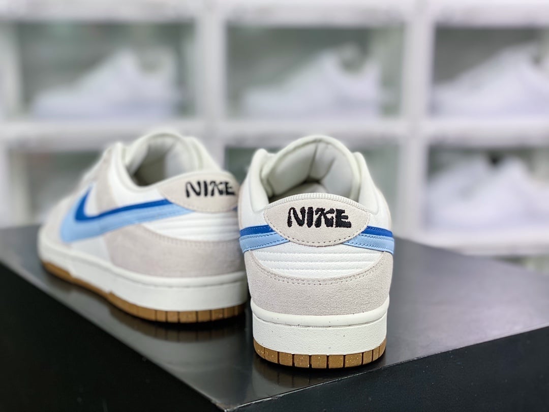 NK Dunk Low Camurça Cinza Azul Duplo Gancho - Vista 4