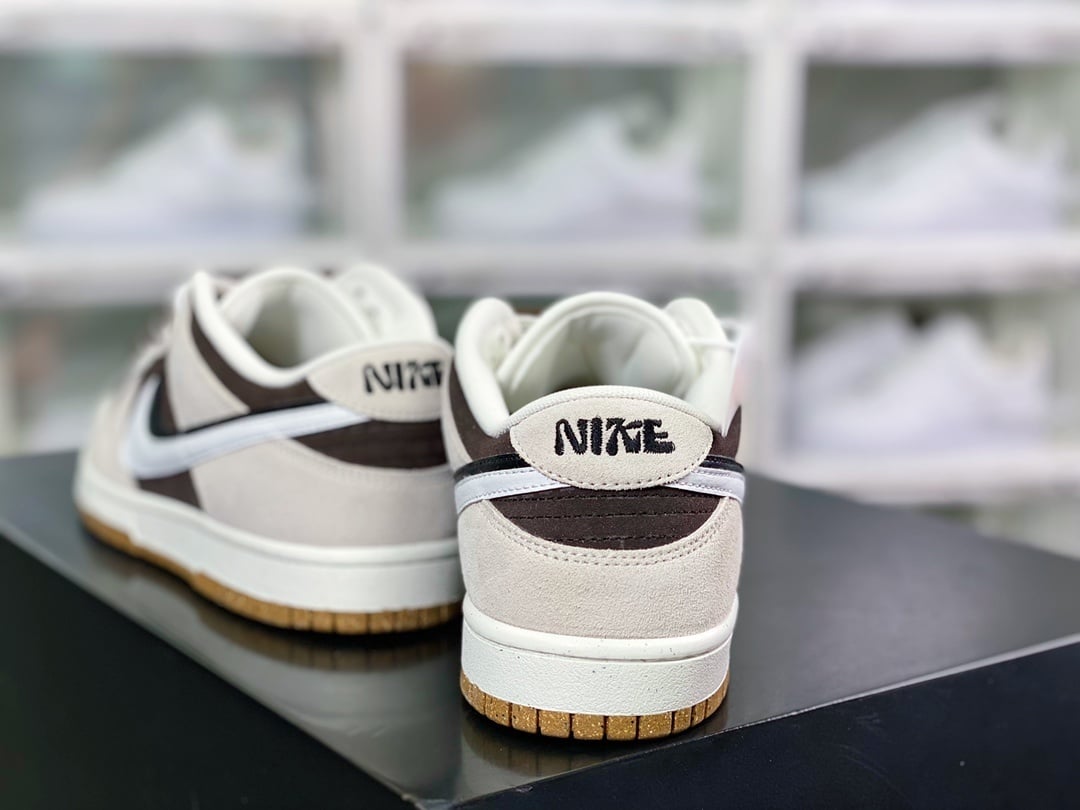 NK Dunk Low Camurça Branco Cinza Marrom - Vista 4