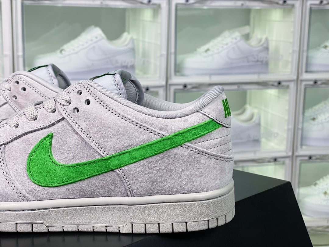NK Dunk Low Camurça Cinza e Verde Partículas - Vista 9