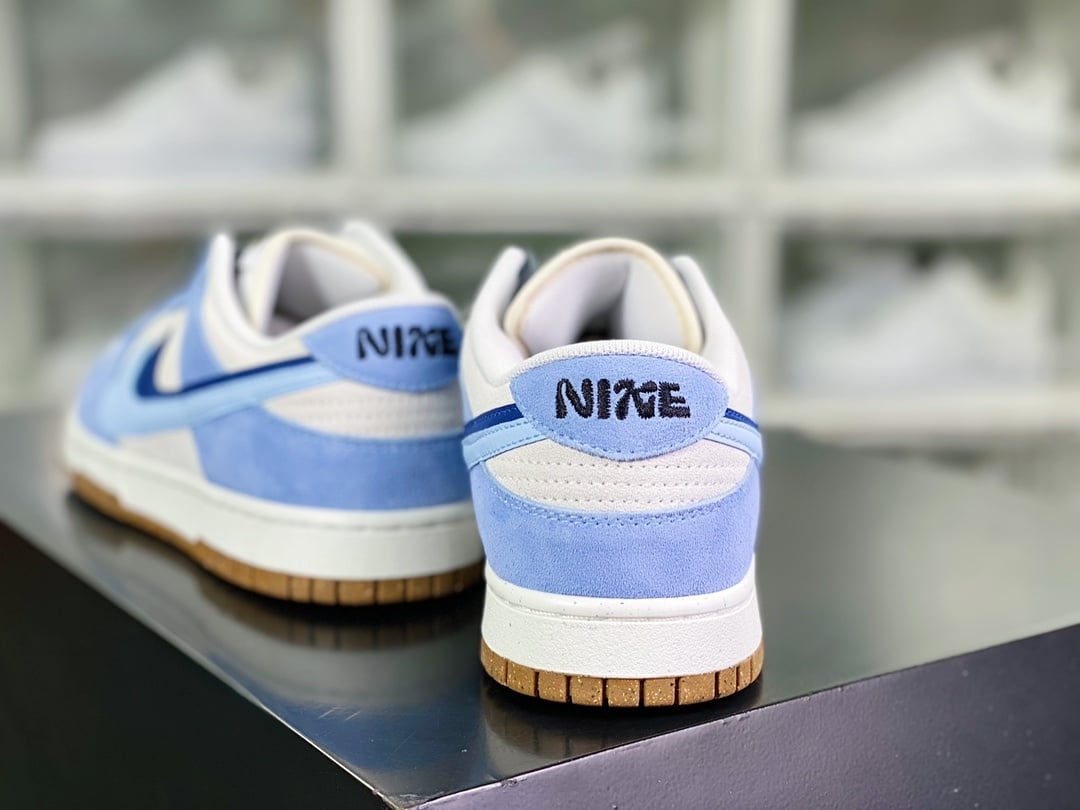 NK Dunk Low Camurça Neblina Azul e Azul Claro - Vista 4