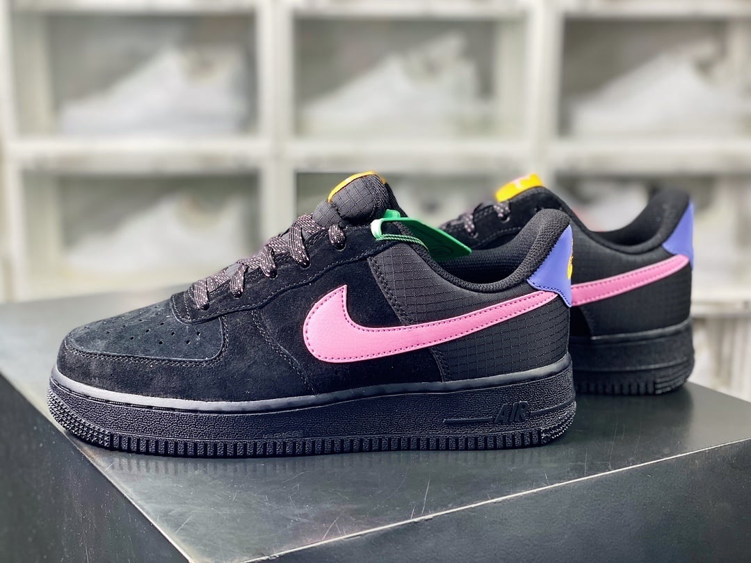 Nike Suede Preto, Rosa e Roxo - Vista 2