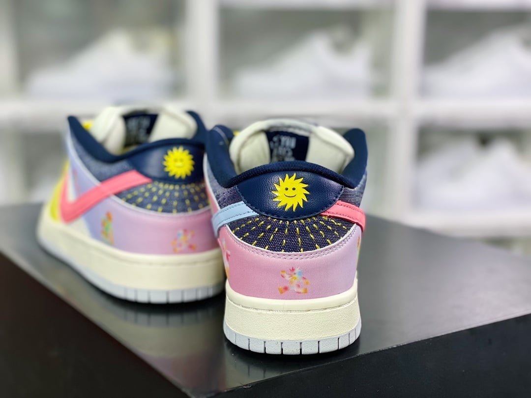NK Dunk Low Amarelo Branco Arco-íris - Vista 4