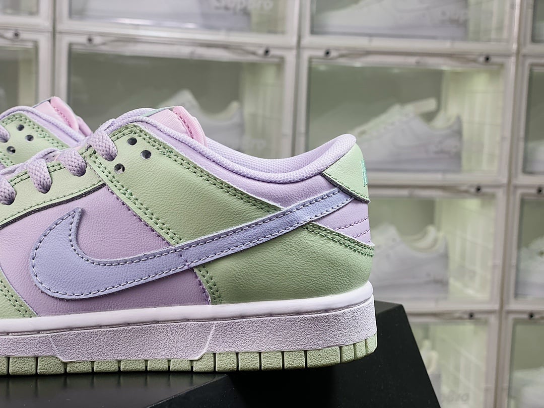 NK Dunk Low Amarelo, Rosa, Verde e Ice Lemon - Vista 9