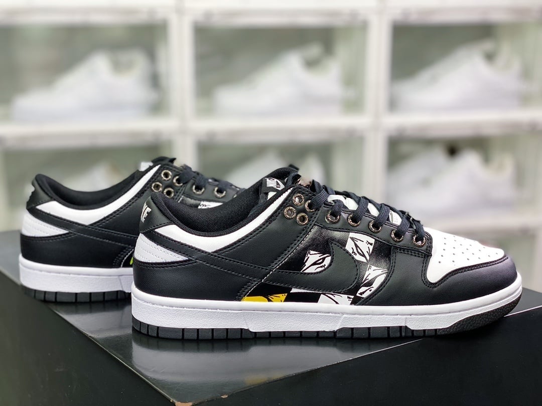 NK Dunk Low Preto Branco Chrome Heart - Vista 2
