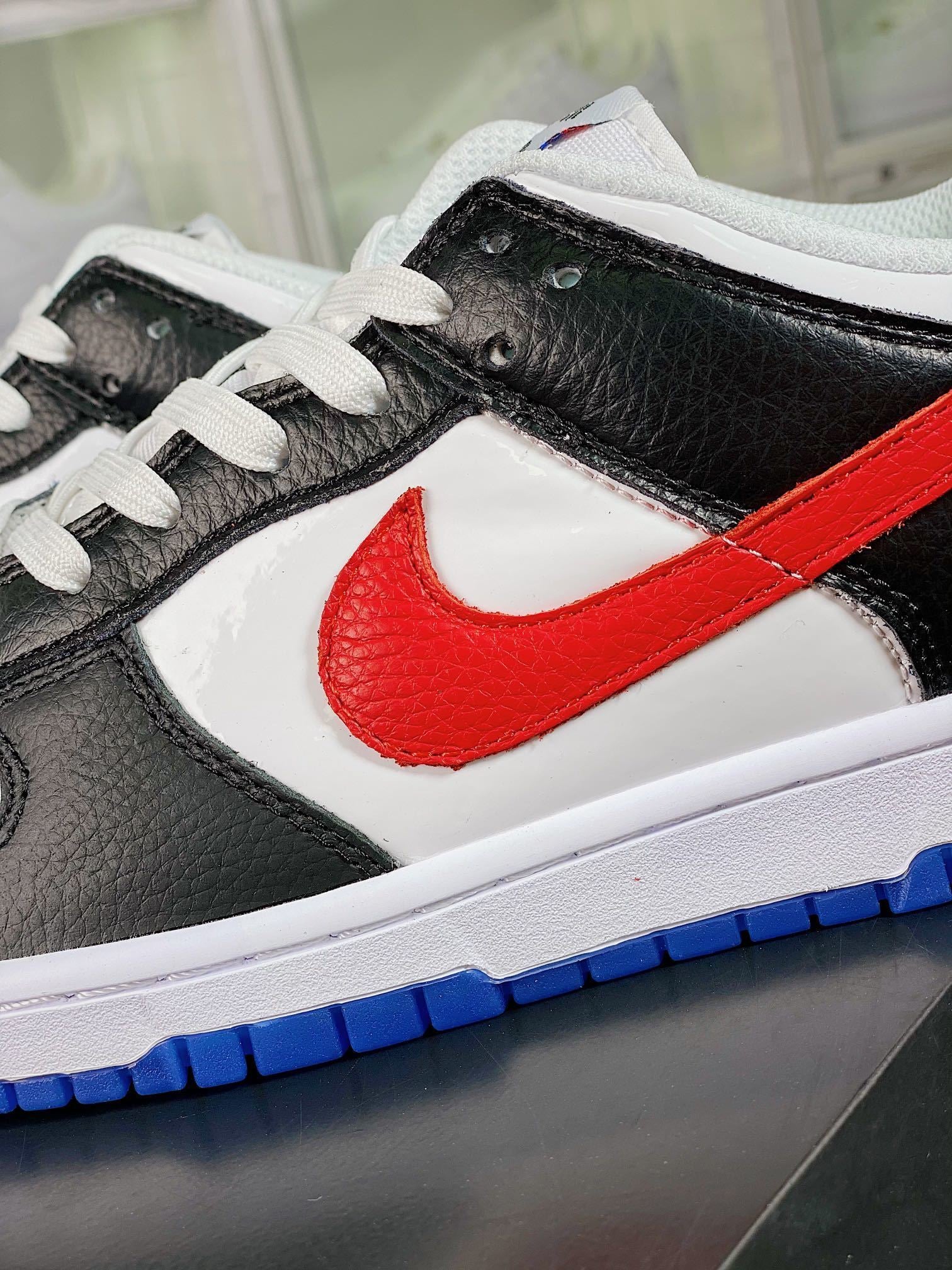 NK Dunk Low Preto, Branco, Vermelho e Royal - Vista 7