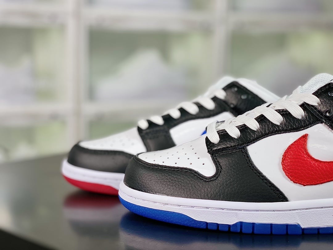 NK Dunk Low Preto, Branco, Vermelho e Royal - Vista 8