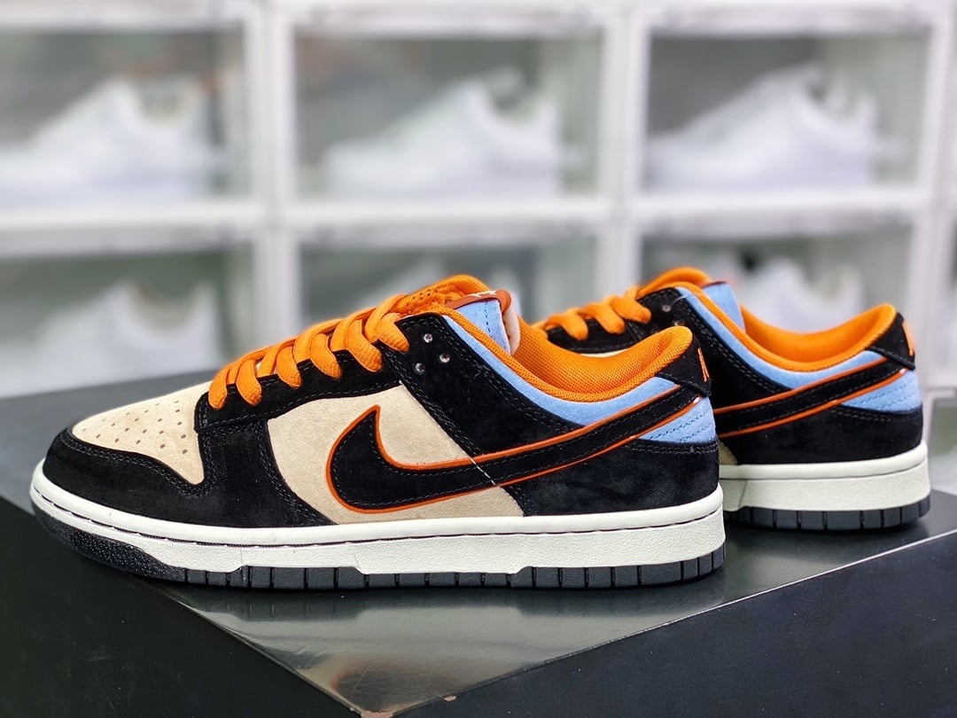 NK Dunk Low Preto Azul Laranja - Vista 3