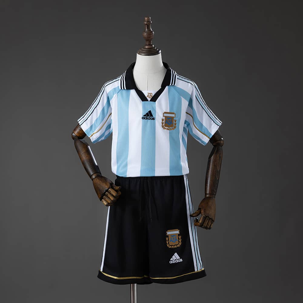 Camisola Principal Retro Argentina 1998 Criança