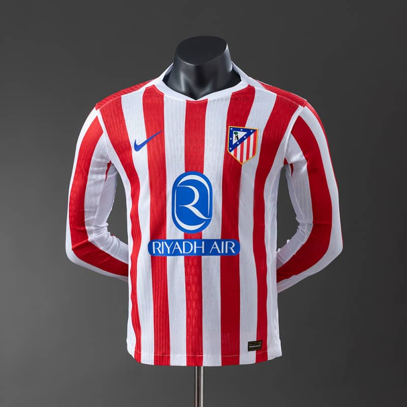 Atletico Madrid 25/26 manga-longa Home versão jogador