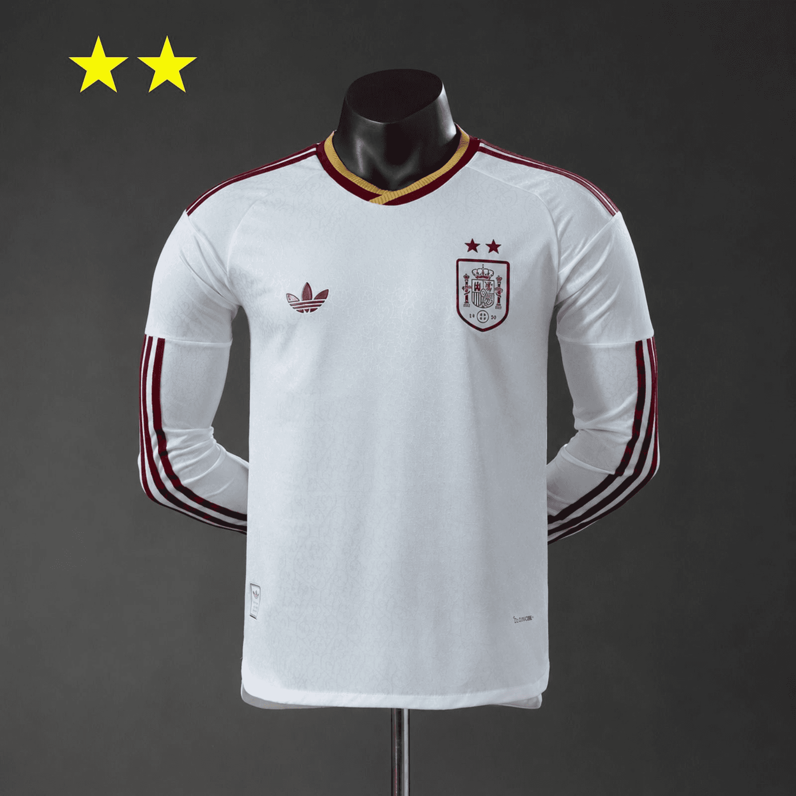 Camisola Espanha 2026 Fora Edição Campeão 2 Estrelas Versão Jogador Manga Comprida