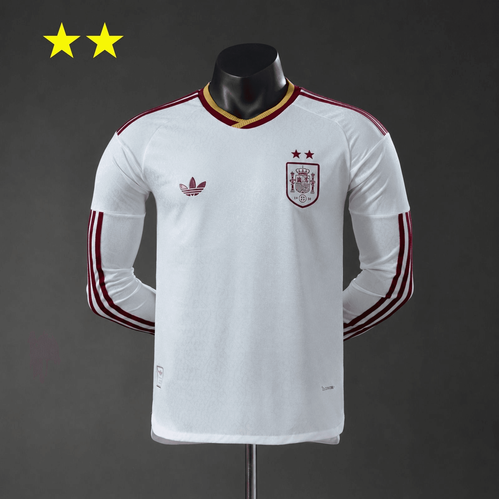 Camisola Espanha 2026 Fora Edição Campeão 2 Estrelas Versão Jogador Manga Comprida - Vista 1
