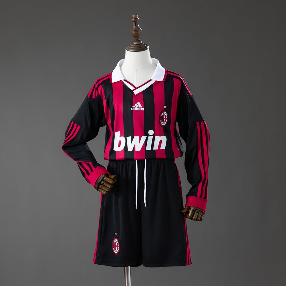 Camisola Principal Retro AC Milan 2009/2010 Manga Comprida Criança - Vista 1