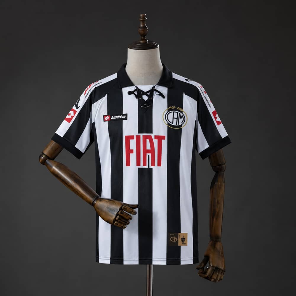 Camisola Atlético Mineiro 2008 Centenário Preta e Branca