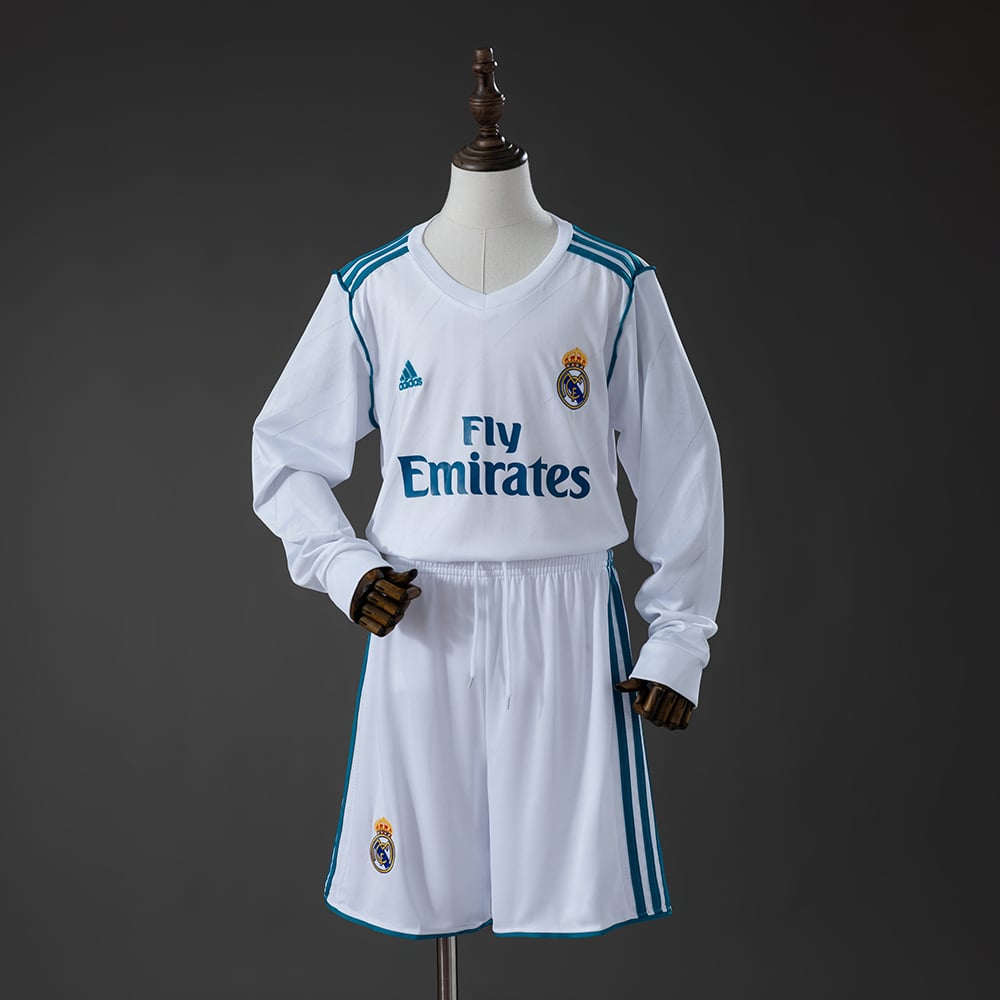 Camisola Principal Retro Real Madrid Manga Comprida 2017/2018 Criança - Vista 1