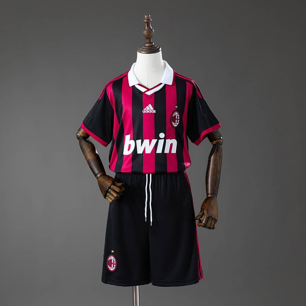 Camisola Principal Retro AC Milan 2009/2010 Criança