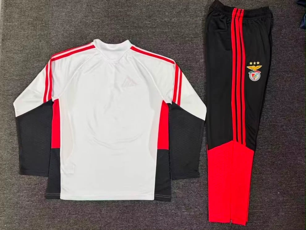 Fato de Treino SL Benfica 2026/2027 Branco, Vermelho e Preto Meio Fecho - Vista 2