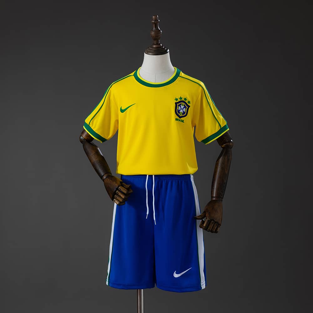 Camisola Principal Retro Brasil 1998 Criança