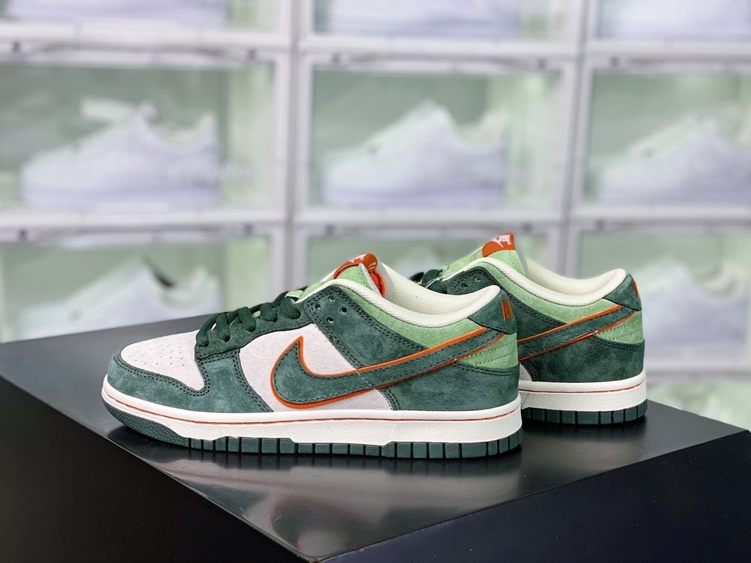 NK Dunk Low Camurça Marinho, Verde Escuro e Cinza Claro - Vista 2