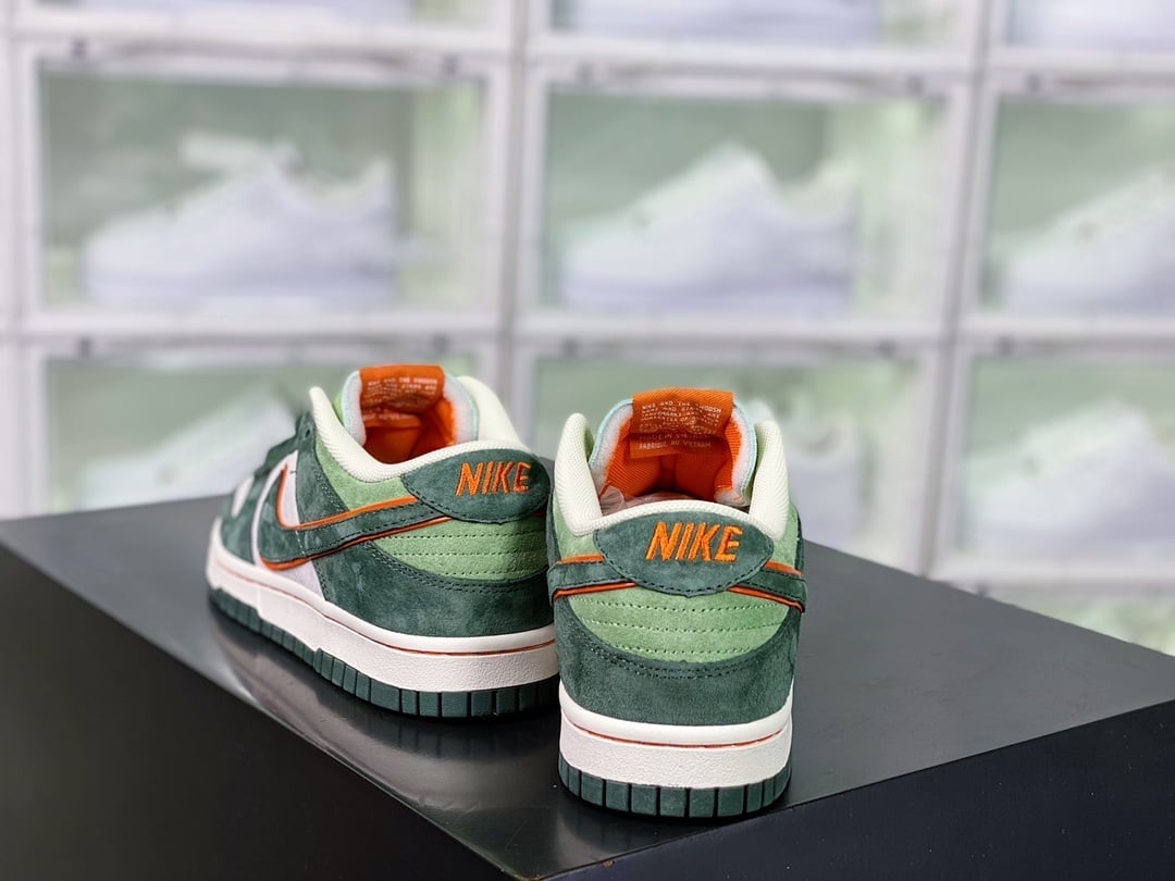 NK Dunk Low Camurça Marinho, Verde Escuro e Cinza Claro - Vista 3