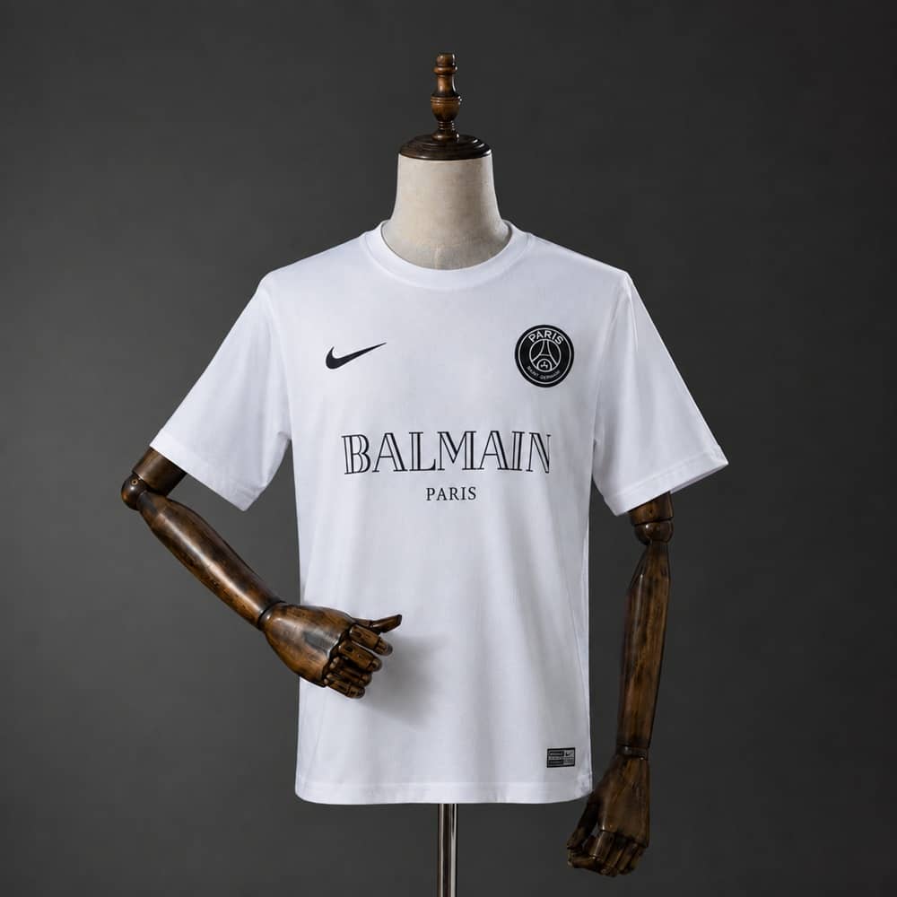 Camisola PSG x Balmain 2021 Retro Treino Branca