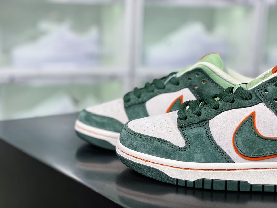 NK Dunk Low Camurça Marinho, Verde Escuro e Cinza Claro - Vista 8