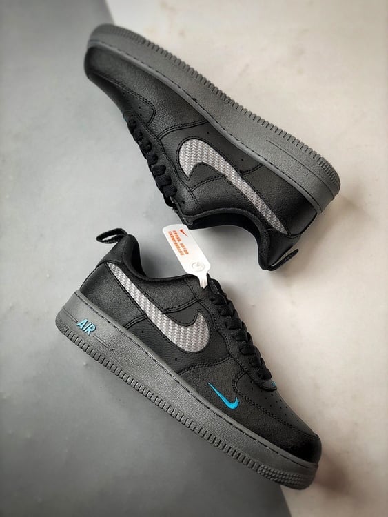 Nike Air Force 1 Low 07 Preto e Azul - Vista 6