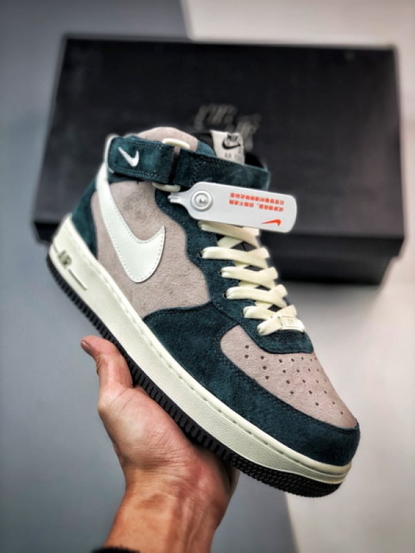 Air Force 1 07 Mid Cinzento e Verde Camurca - Vista 1