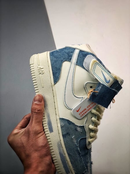 Air Force 1 07 Mid Azul Denim Patchwork - Vista 9