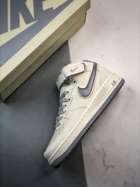 Air Force 1 07 Mid Branco e Cinzento3M - Vista 8
