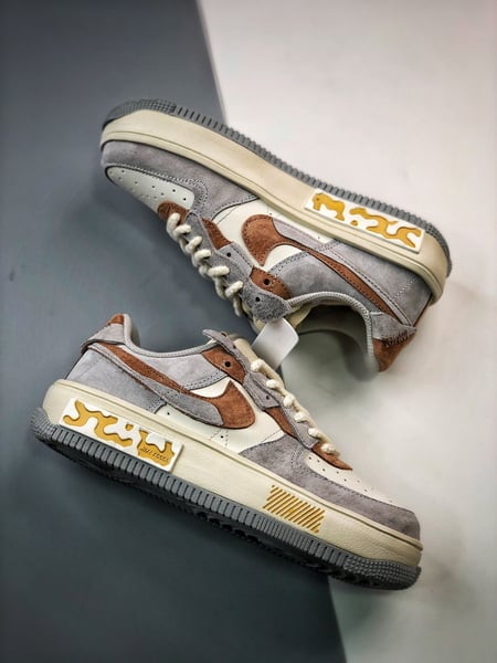 Air Force 1 Fontanka Desconstruido Vintage Cinzento e Marrom - Vista 6