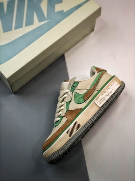 Air Force 1 Fontanka Desconstruido Bege Marrom e Verde - Vista 7
