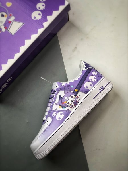 Air Force 1 Low Pequena Bruxa Skull Branco e Roxo - Vista 8