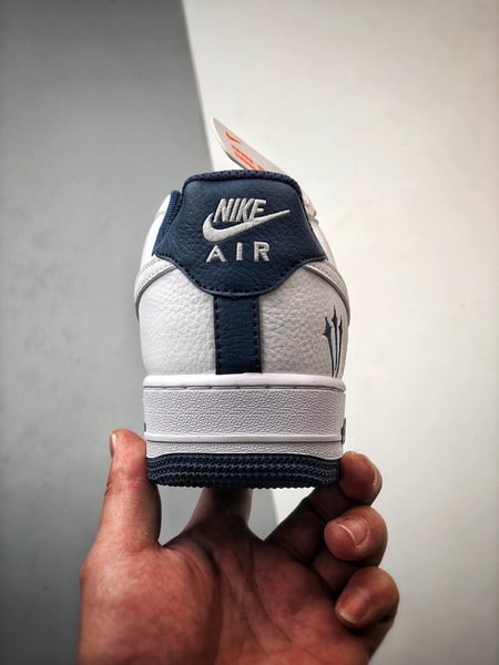 Air Force 1 Low _By You_ Branco e Azul Escuro - Vista 3