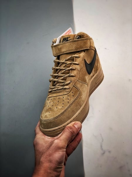 Air Force 1 Mid By You Terra e Amarelo Camurca - Vista 5