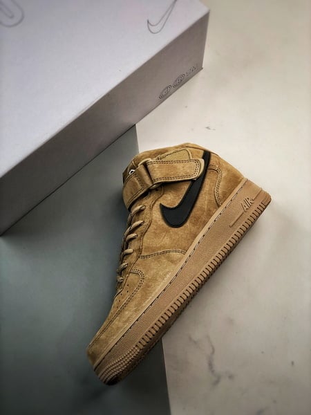 Air Force 1 Mid By You Terra e Amarelo Camurca - Vista 8